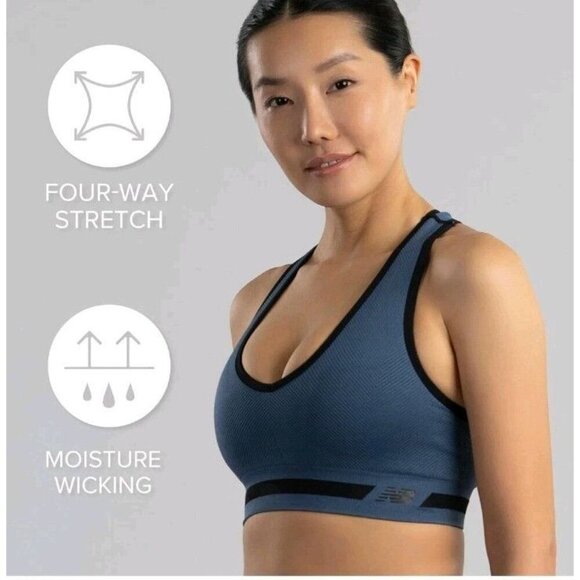 New‎ Balance Sports Bra Women's Size Med Electric Blue - Picture 6 of 7